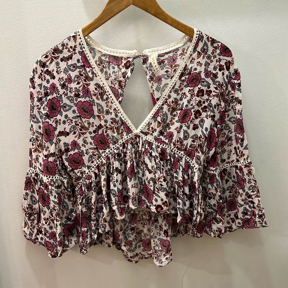 RAGA Coquette Trend Lace Edge Floral Top